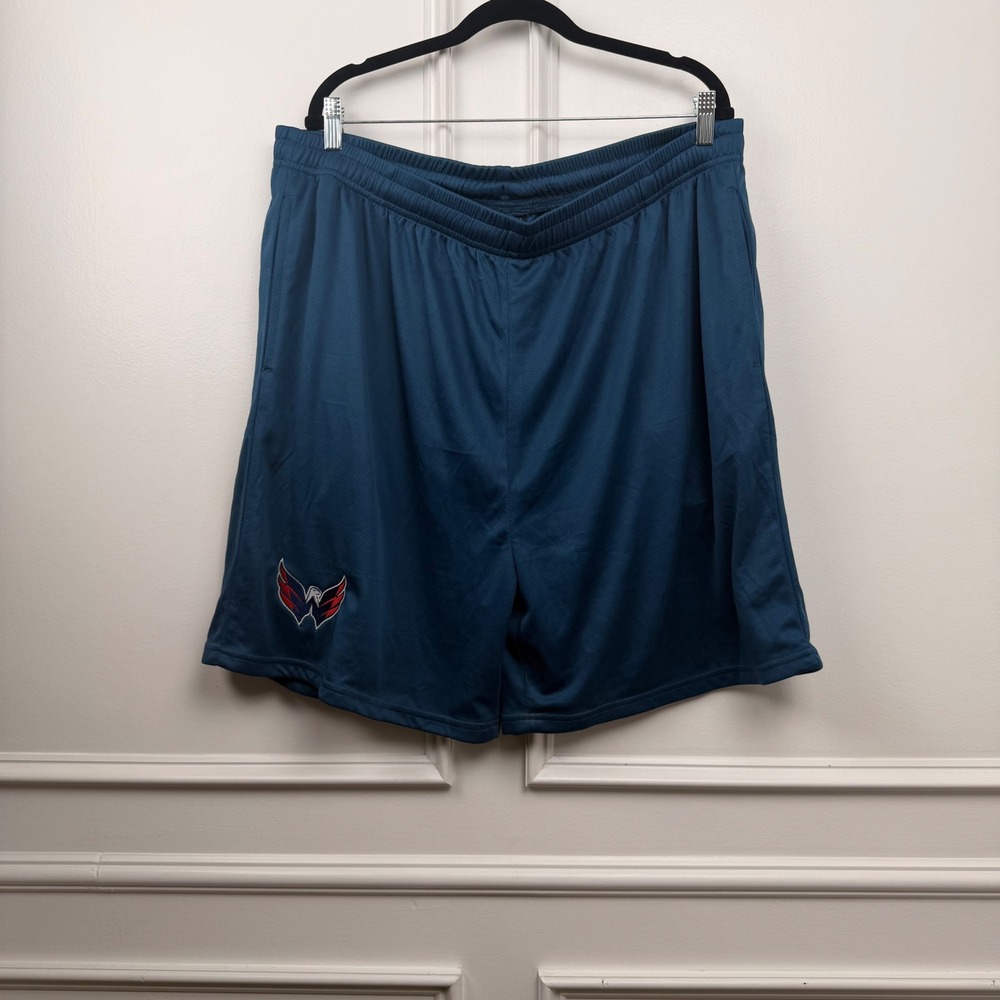 Calhoun NHL Washington Capitals Mens XXL Navy Blue Mesh Athletic Gym Shorts NWT